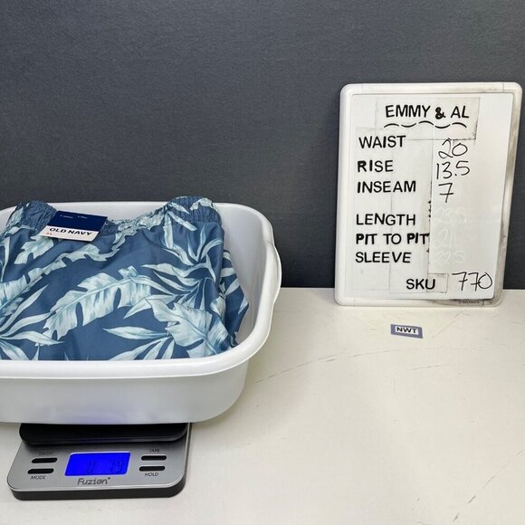 Old Navy Mens 7" Inseam Swim Trunks Size XL Blue Palm Island Lined Beach NEW - Picture 11 of 11